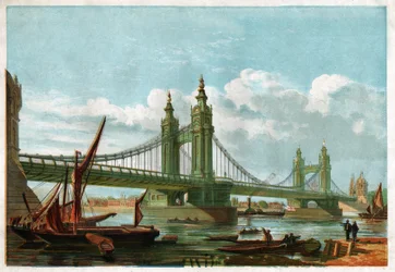 Il ponte di Chelsea, Londra (incisione, ca. 1860)