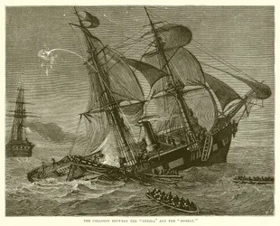 La collisione tra la Oneida e la Bombay