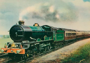 Il "Cornish Riviera Express," trainato dal "Re Giorgio V," Great Western Railway