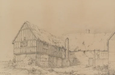 La Corte Lodge a East Farleigh, vicino a Maidstone, c.1874 (matita)