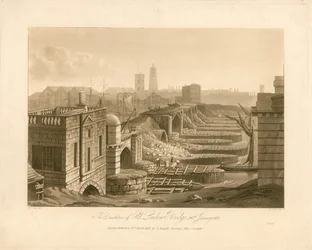 La demolizione del vecchio London Bridge, 26 gennaio 1832
