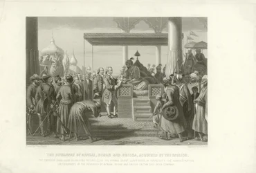 La Dewannee del Bengala, Bihar e Orissa acquisita dagli inglesi, India, 1765