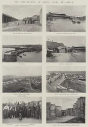 I disordini a Creta, vedute di Candia (incisione)