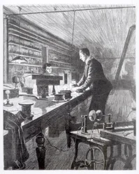La luce elettrica, Mr Edison (1847-1931) nel suo laboratorio