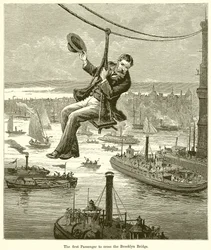 Il primo passeggero a attraversare il ponte di Brooklyn