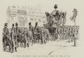 Il funerale del Presidente Carnot, il corteo che passa davanti all