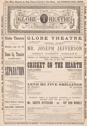 Programma del Globe Theatre, 21 aprile 1884