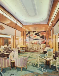 Il grande salone, a bordo della RMS Mauretania