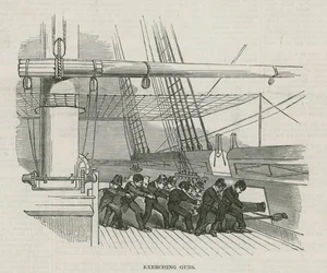 Le scuole del Royal Hospital di Greenwich; Esercitazione con i cannoni