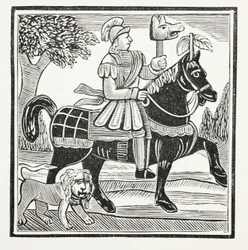 La storia di Guy, conte di Warwick, illustrazione da Chap-books del XVIII secolo di John Ashton, pub. 1882