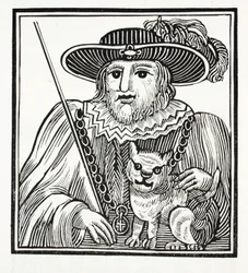 La storia di Sir Richard Whittington, tre volte sindaco di Londra, illustrazione da Chap-books del XVIII secolo di John Ashton, pub. 1882