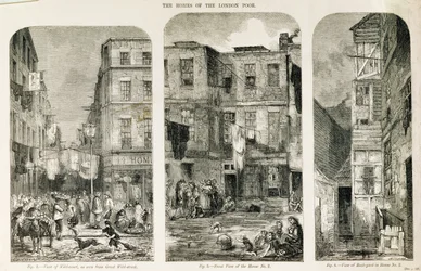 Le case dei poveri di Londra, da "The Builder Magazine".