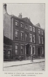 La casa in cui è nato il signor Gladstone, 62, Rodney Street, Liverpool