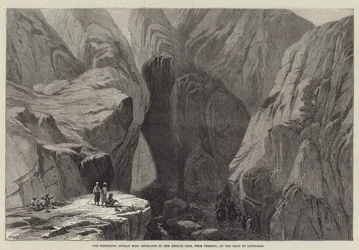 La guerra afgana imminente, ingresso al passo di Khojak, da Pershin, sulla strada per Candahar