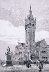 La Chiesa Indipendente, Collins Street, Melbourne, Australia, da Australian Pictures, pub. dalla Religious Tract Society, 1886