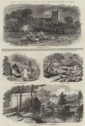 Le inondazioni nel Worcestershire (incisione)