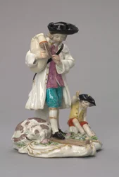 Il musicista itinerante, prodotto dalla Chelsea Porcelain Factory, Inghilterra, c.1756