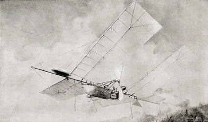 La macchina volante Langley Aerodrome in volo nel XIX secolo. Da The Strand Magazine pubblicato nel 1897.