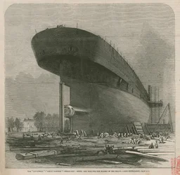 La nave a vapore Leviathan (Great Eastern); poppa e mozzo per le pale dell