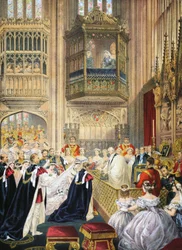 Il Matrimonio alla Cappella di San Giorgio, Windsor, da A Memorial of the Marriage of Edward VII and Alexandra of Denmark, pub. 1864