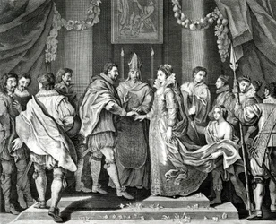 Il Matrimonio del Re, dopo un dipinto di L. Cheron, XIX secolo