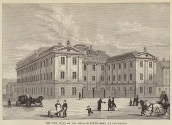 La Nuova Casa dei Massoni Svedesi, a Stoccolma (incisione)