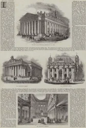 La Nuova Borsa Reale, Londra, con disegni alternativi (incisione)