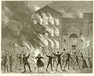I rivoltosi anti-papisti bruciano la prigione di Newgate