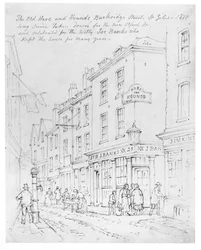 Il Vecchio Lepre e Segugi, Buckridge Street, St Giles nel 1818