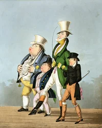 I prezzi - Prezzo pieno, mezzo prezzo, prezzo alto e prezzo basso, inciso da George Hunt, pubblicato da Thomas McLean, 1827