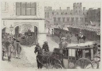 La Principessa lascia il Castello per la Cappella di San Giorgio (incisione)