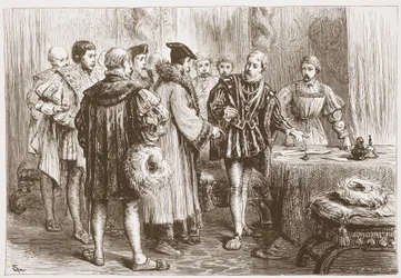 I principi protestanti che firmano la loro confessione, illustrazione da La storia del protestantesimo di James Aitken Wylie, pub. 1878