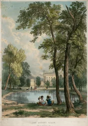 Il Palazzo della Regina, dal Green Park nel 1836