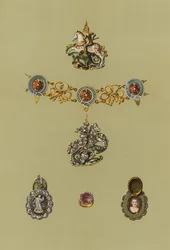 I regalia di Scozia, articoli minori dei regalia (cromolitografia)