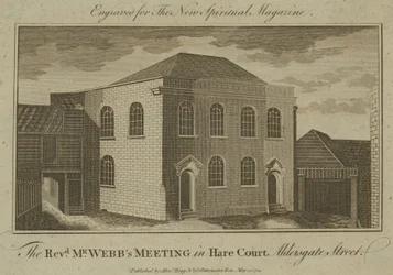 Riunione del reverendo Mr Webbs in Hare Court, Aldersgate Street