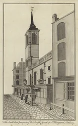 Prospetto sud-est della chiesa parrocchiale di St Margaret Lothbury, Londra