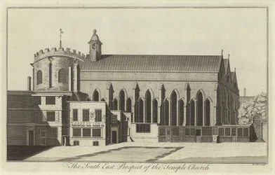 Prospetto sud-est della Chiesa del Tempio, Londra