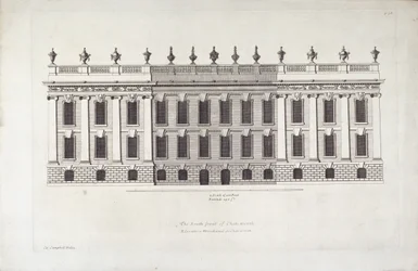 La Facciata Sud di Chatsworth, illustrazione da 
