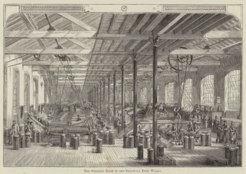 La sala di filatura nei lavori di corda di Shadwell