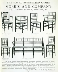 Le Sedie con Seduta in Giunco del Sussex, realizzate da Morris and Company