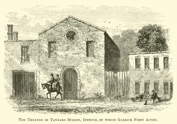 Il Teatro in Tankard Street, Ipswich, dove Garrick recitò per la prima volta