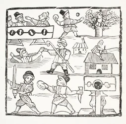 Il viaggiatore gallese, o Il gallese sfortunato di Humphrey Cornish, illustrazione da Chap-books del XVIII secolo di John Ashton, pub. 1882