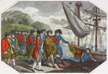 Il giovane pretendente dopo la sua sconfitta a Culloden che si imbarca per la Francia