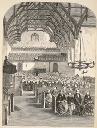 La cappella a Brixton, illustrazione da The Criminal Prisons of London and Scenes from Prison Life di Henry Mayhew e John Binny, pub. 1862