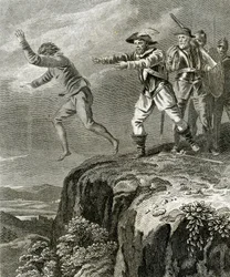 La fuga del martire protestante Antonio, Guiguo, 1830 circa (incisione)