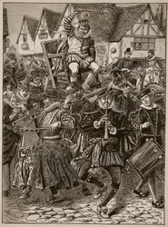 La burla di My Lord of Misrule, illustrazione da Cassells Illustrated History of England