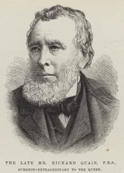 Il defunto Mr Richard Quain, FRS, Chirurgo Straordinario della Regina (incisione)