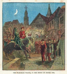 La guardia marciando durante il regno di Enrico VIII