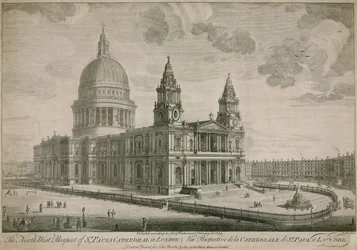 Prospetto nord-ovest della Cattedrale di St Paul a Londra