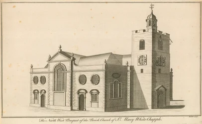 Prospetto nord-ovest della Chiesa Parrocchiale di Santa Maria, Whitechapel, Londra
